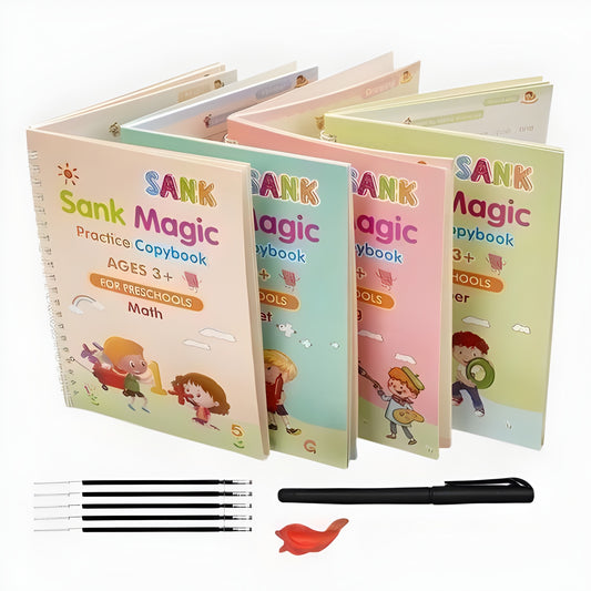 Sank Magic Practice Copybook, (4 Book + 10 Refill+ 1Pen +1 Grip)
